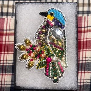 A Beautiful handmade Multi Beaded Bird Brooch